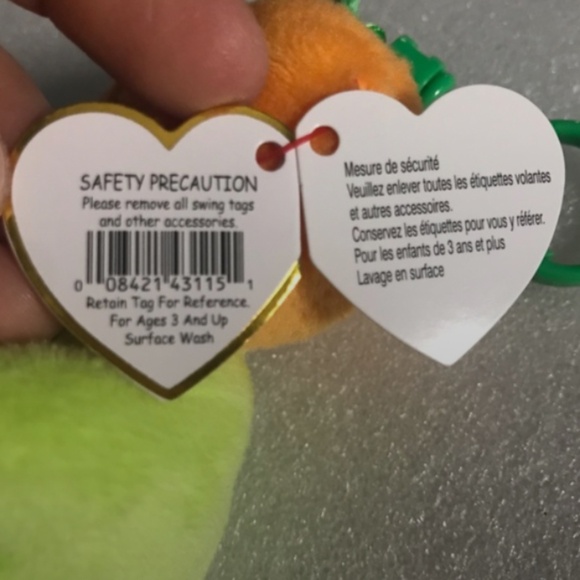 TY Beanie Baby Beanie Bellies Hollow the Halloween Pumpkin Plastic Key Clip 4” - Picture 5 of 8